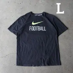 NIKE ブラック Tシャツ football ロゴプリント Lサイズ