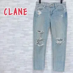 CLANE ダメージ テーパード デニム