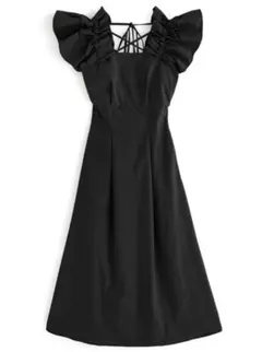 GRL グレイル フリルショルダーバックリボンフレアワンピース[tw1084]