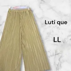 Luti que プリーツ ワイドパンツ LL イエロー系 マスタード