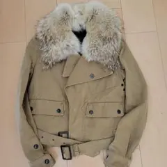 green 現hyke ファー付モーターサイクル ジャケット