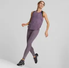 PUMA パープル タイツ ポケット付き(XSサイズ)