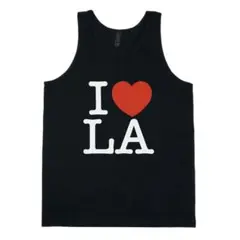黒L新品アイラブエルエーLOVELAロサンゼルスタンクトップI♡LA