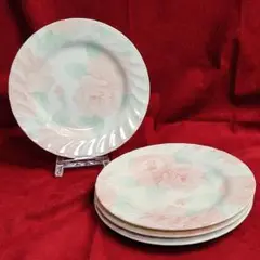 ケーキ皿４枚セット／16cm／薔薇柄／中皿／ローズ
