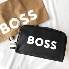 極美品 BOSS ボス ポーチ バッグ クラッチ お洒落 ブラック