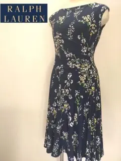 【良品】ローレンラルフローレン　ワンピース　花柄　ノースリーブ　ストレッチ