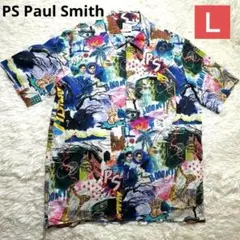 希少✨美品✨ピーエスポールスミス 総柄プリント 半袖シャツ マルチカラー　L