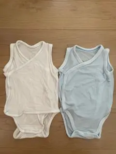 美品　ベビー肌着 2枚セット ホワイト ブルー