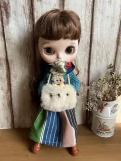 25265ネオブライス★ターコイズニット＆白くまハンドマフセット★くま太郎