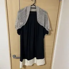 コムサイズム　黒ワンピースＬ　カーディガン付