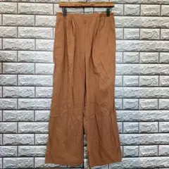 サマンサモスモスブルー ワイドパンツ フレアパンツ ブラウン ウエストゴム Ｌ