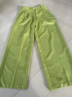GU ワイドパンツ S ライムグリーン