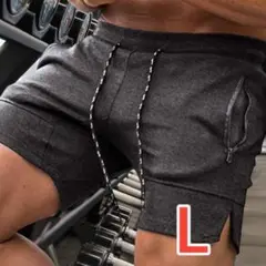 ショートパンツ トレーニングパンツ 短パン ジム メンズ グレー Lサイズ 新品