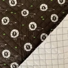【SALE】キルティング　ライオン柄　ダークブラウン