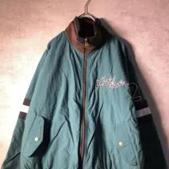 【ヴィンテージ】レトロ リバーシブル 刺繍入りスタジャン 古着 used W11