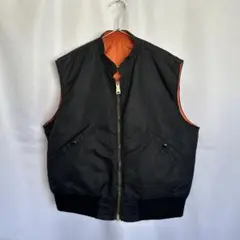 SALE! MA-1 TYPE ベスト リバーシブル 黒×オレンジ
