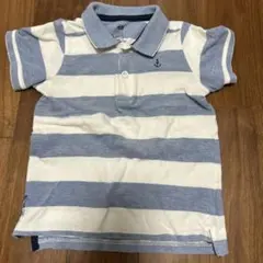 H&M ストライプ ポロシャツ 100cm ボーダー　半袖Tシャツ　男の子　襟