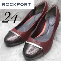ロックポート　rockport 切り替えヌバック　ビット　パンプス　24