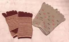 5本指ソックスリボンとボーダー2足セット