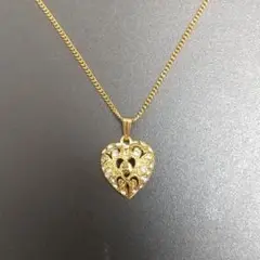 【希少】GIVENCHY ジバンシー ネックレス ハート ロゴ ゴールドカラー