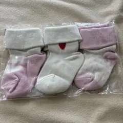 ストロベリー刺繍 ベビー靴下 3足セット M