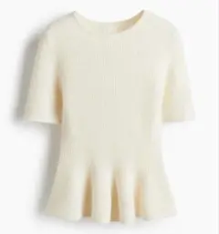 【完売品】H&M エイチアンドエム　ペプラムニット　ホワイト　S