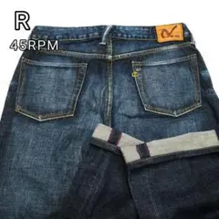【美品】45R 45rpm セルビッチデニム W28 赤耳 ロゴ刺繍 日の丸