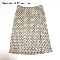 ロベルタディカメリーノ　タイトスカート(38)総柄　ストレッチ　レトロ　可愛い