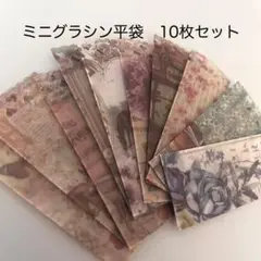送料無料✴︎トレーシングペーパー素材のミニ平袋　10枚セット　ビンテージ風