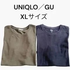 新品中古UNIQLO/GU XL 半袖Tシャツ2枚セット コットンミニT綿100