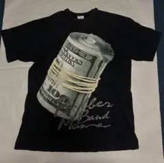 UK US ドリル ギラギラ ドルデザインTシャツ 黒