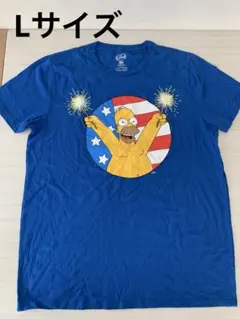 THE SIMPSONS　半袖　シンプソンズ　Tシャツ メンズ　花火　Lサイズ