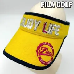 【FILA GOLF】ビビッドイエロー バイザー ゴルフ スパンコール 刺繍ロゴ