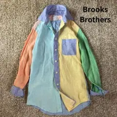 美品✨ブルックスブラザーズ リネン シャツ クレイジーパターン マルチカラー 麻