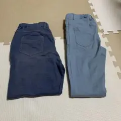 ストレッチパンツ　デニム柄　2色　2枚セット