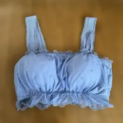 ブラトップキャミ　ブルーフリルデザイン　Lサイズ　未使用品