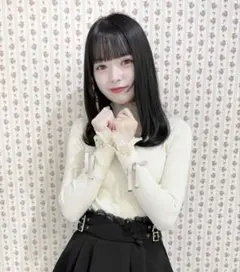 ROJITA 袖リボンハイネックリブニット ベージュ