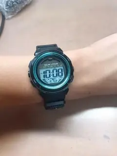 ソーラーリチウム デジタル腕時計 コンパス付き