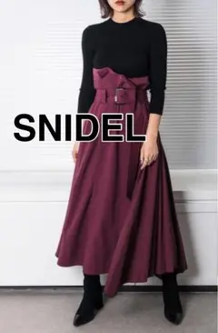 SNIDEL スナイデル マテリアルドッキングニットワンピース 切替