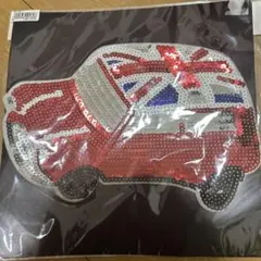 スパンコール 赤い車 ワッペン