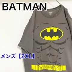 YAA68【US輸入】BATMAN　Tシャツ【メンズ2XL】半袖　濃い茶グレー