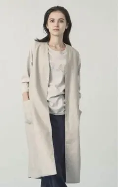 お値下げ【美品】Allmer　リネンロングジレ