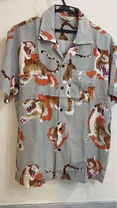 今期　浮世絵　タイガー　レトロアロハシャツ