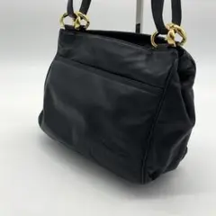 ロエベ トートバッグ 本革 アナグラム 黒 ブラック ゴールド金具