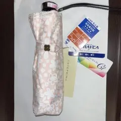 新品タグ付アンテプリマ、ピンク、花柄、1級遮光サマーシールド軽量晴雨兼用折り畳傘