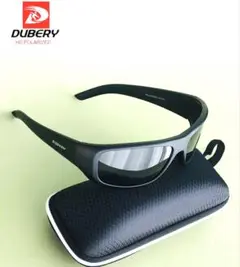 DUBERY サングラス ブラック 黒 偏光グラス UV 車 釣り アウトドア