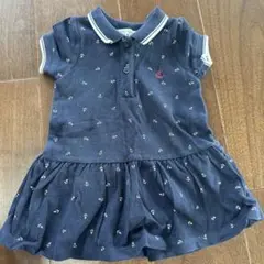 ネイビー アンカー柄 ポロワンピース 6M