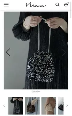 ショルダースパンコール巾着バッグ　niana