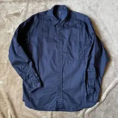 UNIQLO ツイルオーバーシャツ ネイビー S ユニクロ