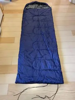 ロングタイプ ナイロン寝袋 全開ファスナー　青